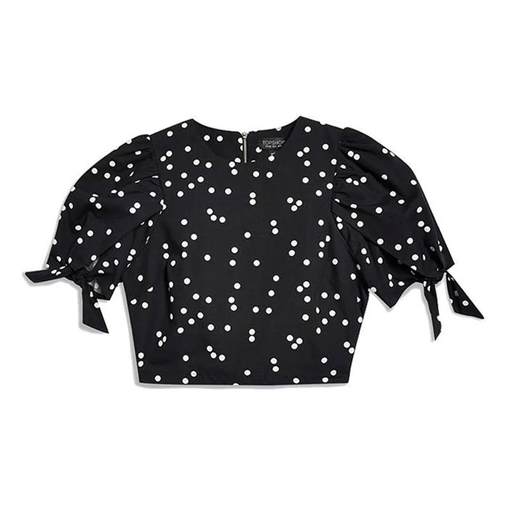TopShop Black and White Polka Dot Crop Top